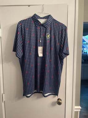 USGA 122nd US Open The Country Club Eddie Polo Navy Blue Men's 2XL